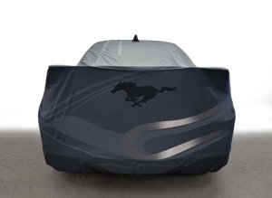 Ford Mustang Car Cover - Ford Racing - High Wing Outdoor - Gray - 2024+ Ford Mustang Car Cover - Ford Racing - High Wing Outdoor - Gray - 2024+